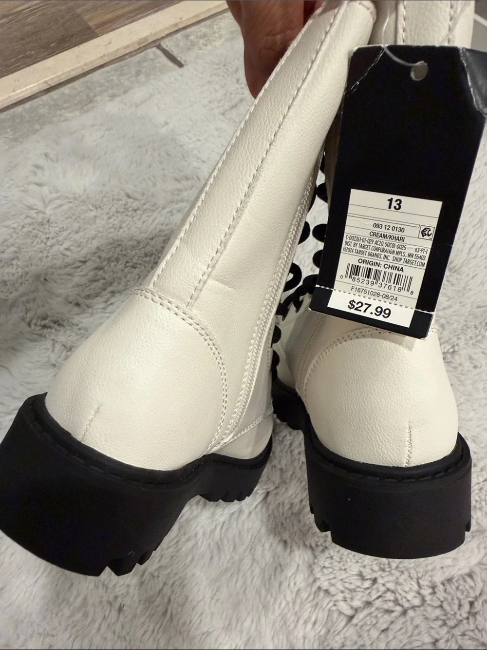 Cream Lace-Up Boots -art class girls 13